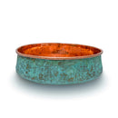 Verdigris Patina Hammered Copper Top Mount Bathroom Vessel Sink Vanity