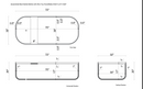 Alexandrette Black Marble Bathtub with Wine Tray Honed/Matte (W)32" (L)72" (H)20" technical drawing