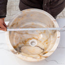 Bianco Giallo vessel sink special design polished EGEBGVSP165 D16 H5 diameter measure view