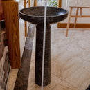 Natural Stone Black Marble Stand-alone Pedestal Sink Polished (D)20" (H)33.5" height measure view