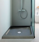 Black Andesite Square Shower Base Hand-carved from Solid Andesite Block (W)36" (L)36" (H)3"