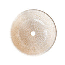 Botticino marble natural stone round above counter vessel sink semipolished d16 h6 SPBMNS17 product shot top view 3