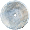 Natural Stone Bubble Gray Onyx Above Vanity Bathroom V Shape Sink (D)16" (H)6" top view