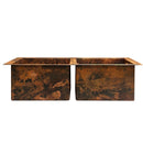 Hammered Double Bowl Copper Undermount Kitchen Sink - Zeta