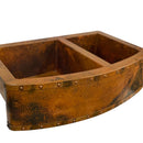 Rounded Copper Farmhouse Double Apron Kitchen Sink - Livra