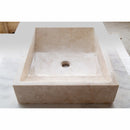 Cappuccino beige marble farmhouse rectangular sink semipolished w18 l21.5 h5 SPCBMF23 product shot profile view 2