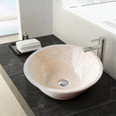 Cappuccino Beige Marble V-Shape Tapered Sink Polished bathroom view