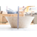 Cappuccino Beige Marble V-Shape Tapered Sink Polished height measure view