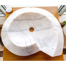carrara marble helix shape sink NTRVS06 W20 L23 H4Carrara Marble Helix Shape Sink NTRVS06 W20 L23 H4 top view
