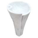 Carrara White Marble Stand-alone Designer Pedestal Bathroom Sink (W)16.5" (L)16.5" (H)36" side view