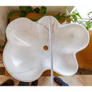 Carrara White flower shape farmhouse sink NTRVS03 W18 L24.5 width measure view