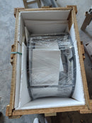 Carrara White genuine marble modern coffee table set of 2 nesting round black metal legs packaging