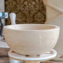 Troia Light Travertine Natural Stone Round Above Vanity Bathroom Sink (D)12.5" (H)6" product shot