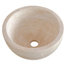 Troia Light Travertine Natural Stone Round Above Vanity Bathroom Sink (D)12.5" (H)6" product shot