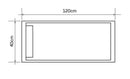 Cream Royal Marble Rectangular Shower Base Hand-carved from Solid Marble Block (W)16" (L)48" (H)3" metric drawing