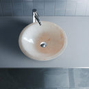 Crema Marfil Marble Vessel over-counter sink NTRVS37 D16 H6 bathroom view
