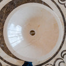 crema marfil marble vessel over counter sink NTRVS37 D16 H6 top view2