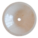 crema marfil marble vessel over counter sink NTRVS37 D16 H6 top view