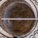 emperador brown marble vessel drop in sink NTRVS34 D16 H6 diameter measure view