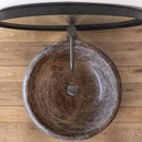 emperador brown marble vessel drop in sink NTRVS34 D16 H6 bathroom top view