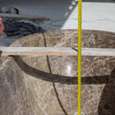 Emperador Light Marble Bathtub Hand-carved from Solid Marble Block (W)29.5" (L)67" (H)19.5" height inner measure view