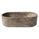 Emperador Light Marble Bathtub Hand-carved from Solid Marble Block (W)29.5" (L)67" (H)19.5" angle view