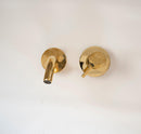 Unlacquered Brass Wall Mount Single Handle Mixer Bathroom Faucet
