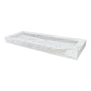 Fantasy White Marble Modern Rectangular Sink Wall-mount Bathroom Sink (W)18" (L)52" (H)5" product shot