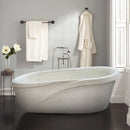 Fossil White Limestone Sloped Bathtub Hand-carved from Solid Marble Block bathroom view