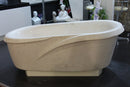 Shell Stone White Limestone Designer Bathtub Hand-carved from Solid Marble Block (W)40" (L)80" (H)24"