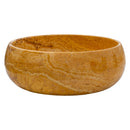 Golden Sienna travertine bathroom vessel sink polished EGEGSTR1673 D16 H6 side view