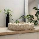 Honey Onyx Stone Rustic Vessel Sink NTRVS21 random size bathroom side view