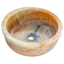 Natural Stone Translucent Honey Onyx Above Vanity or Drop-in Bathroom Sink Polished angle view