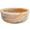 Honey Onyx marble vessel sink side viewNatural Stone Translucent Honey Onyx Above Vanity or Drop-in Bathroom Sink Polished side view