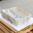 Honey onyx natural stone rectangular sink NTRSTC55 W13 L16 H5.5 angle view