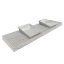 Imperial White Marble Double Sink Above Vanity Wall-mount Bathroom Sink (W)21" (L)80" (H)8" product shot