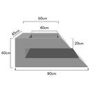 Imperial White and Tundra Gray Marble Designer Wall-mount Bathroom Sink (W)18" (L)32" (H)24" technical drawing in metric dimensions