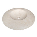 Light Travertine Stone Ufo Shape Vessel Sink NTRSTC17 D21 H6 angle view