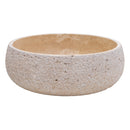 Light Beige Travertine Above Vanity Bathroom Sink Rustic Outside (D)16" (H)6" side view
