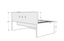 Calacatta Viola Marble Rectangular Wall-mount Bathroom Sink with 8" Backsplash (W)21" (L)34" (H)10" front view technical drawing back view