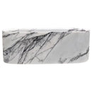 New York Marble Bathtub Hand-carved from Solid Marble Block (W)32" (L)73" (H)24" side view