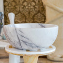 new york white marble round sink NTRVS40 D12 H5 side view