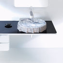 New York Marble Designer Above Vanity Bathroom Vessel Sink Polished installed above glass vanity