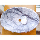 New York white marble vessel sink NTRVS09 W16 L26 H5 top view