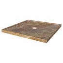 Noce Brown Travertine Square Shower Base Hand-carved from Solid Travertine Block (W)36" (L)36" (H)2" angle view