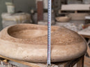 Noce travertine natural stone kayak design vessel sink honed and filled l16 w23 h6 SPNTKDS35 prooduct shot measure view 2