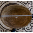 noce travertine oval vessel sink NTRVS36 W16 L21 H6 length mesure view