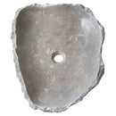 Seagrass Fossil Limestone Rustic Above Vanity Bathroom Vessel Sink Polished Interior Rustic Exterior top view