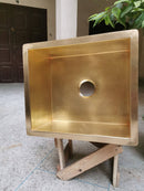Handcrafted Undermount Brass Bar Sink - Square Bar Kitchen Sink Including drain