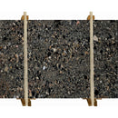 Terrazo Black marble slabs polished packed on wooden bundle product shot